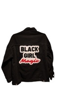 Load image into Gallery viewer, Black Girl Magic Oversized Denim Jacket