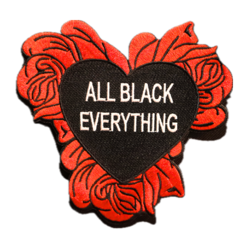 All Black Everything w/ roses Patch