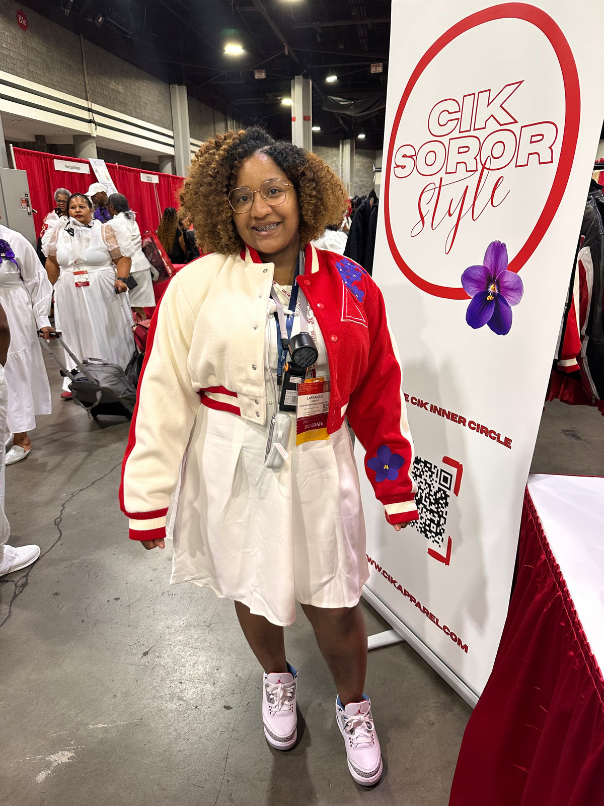 1913 Crimson & Cream Cropped Varsity Jacket