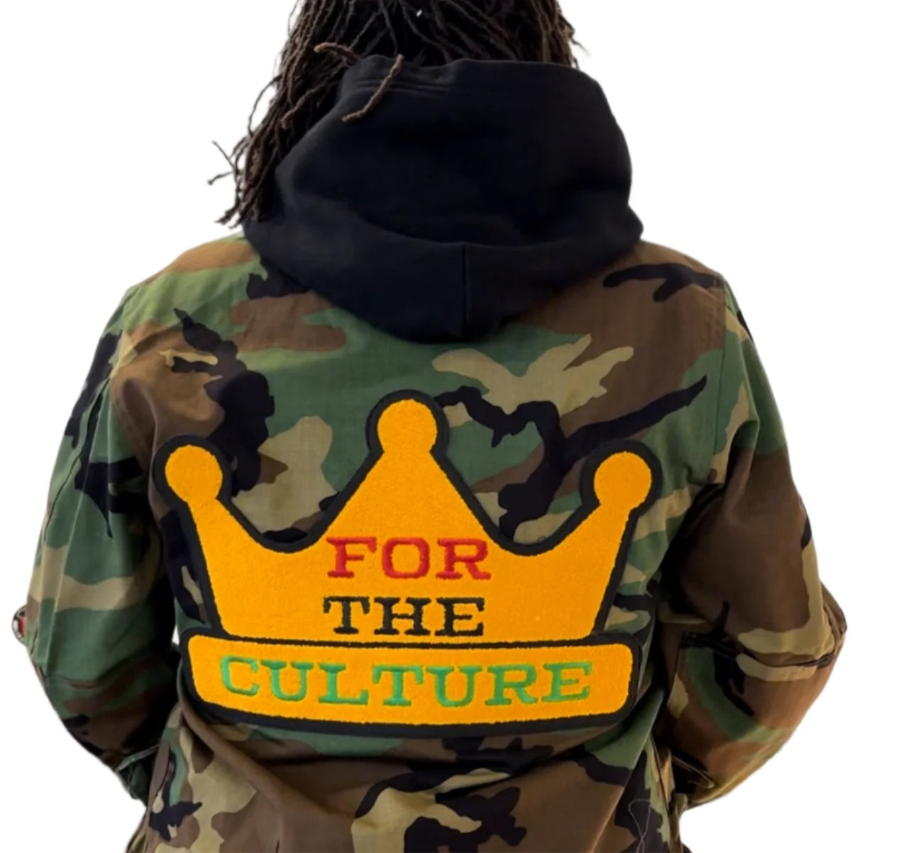 Cropped or Full Length Woodland Camo Jacket