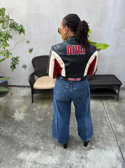 Diva Ultra Cropped Faux Leather Jacket