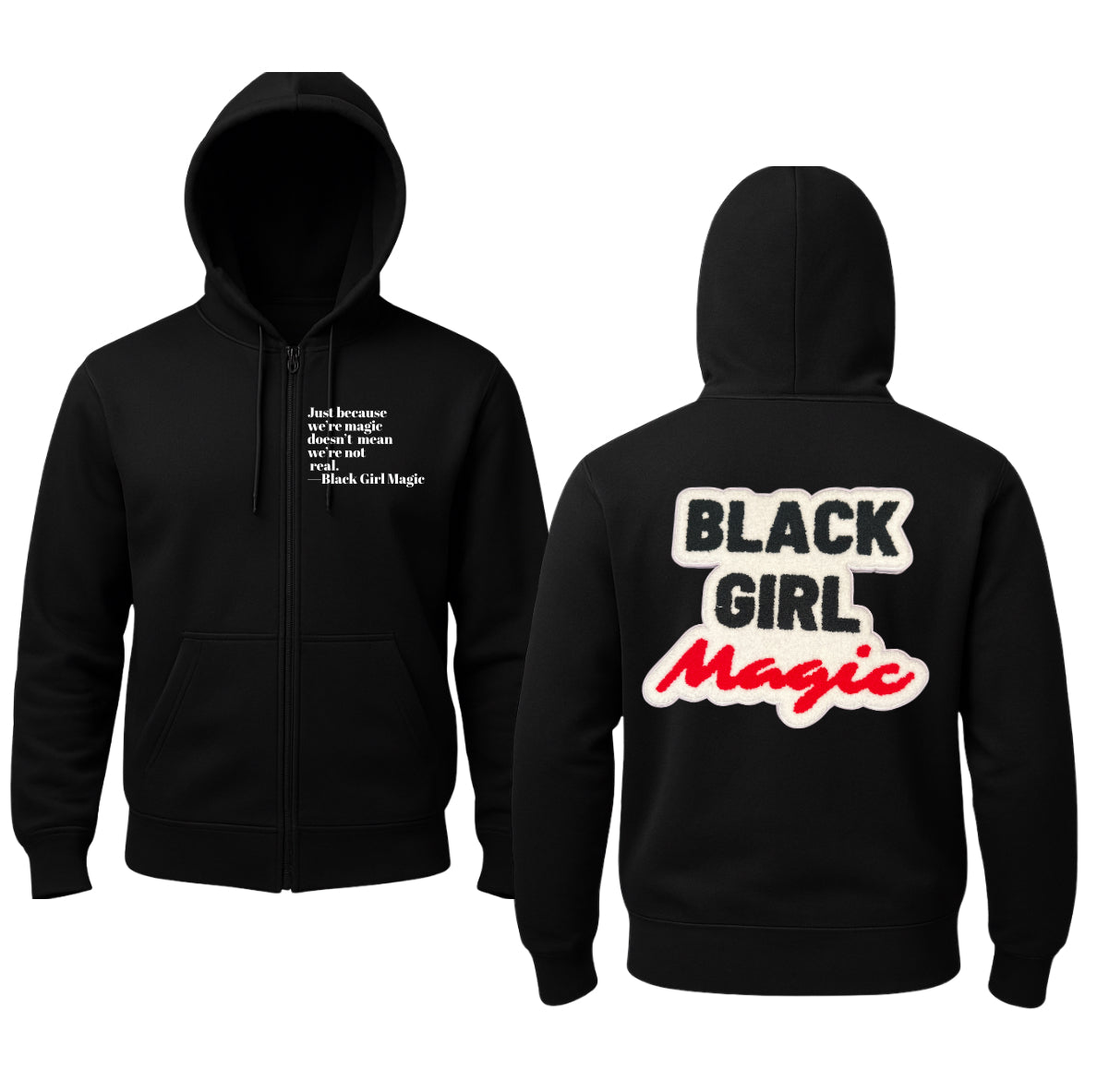 Just Because…Black Girl Magic Zip Hoodie