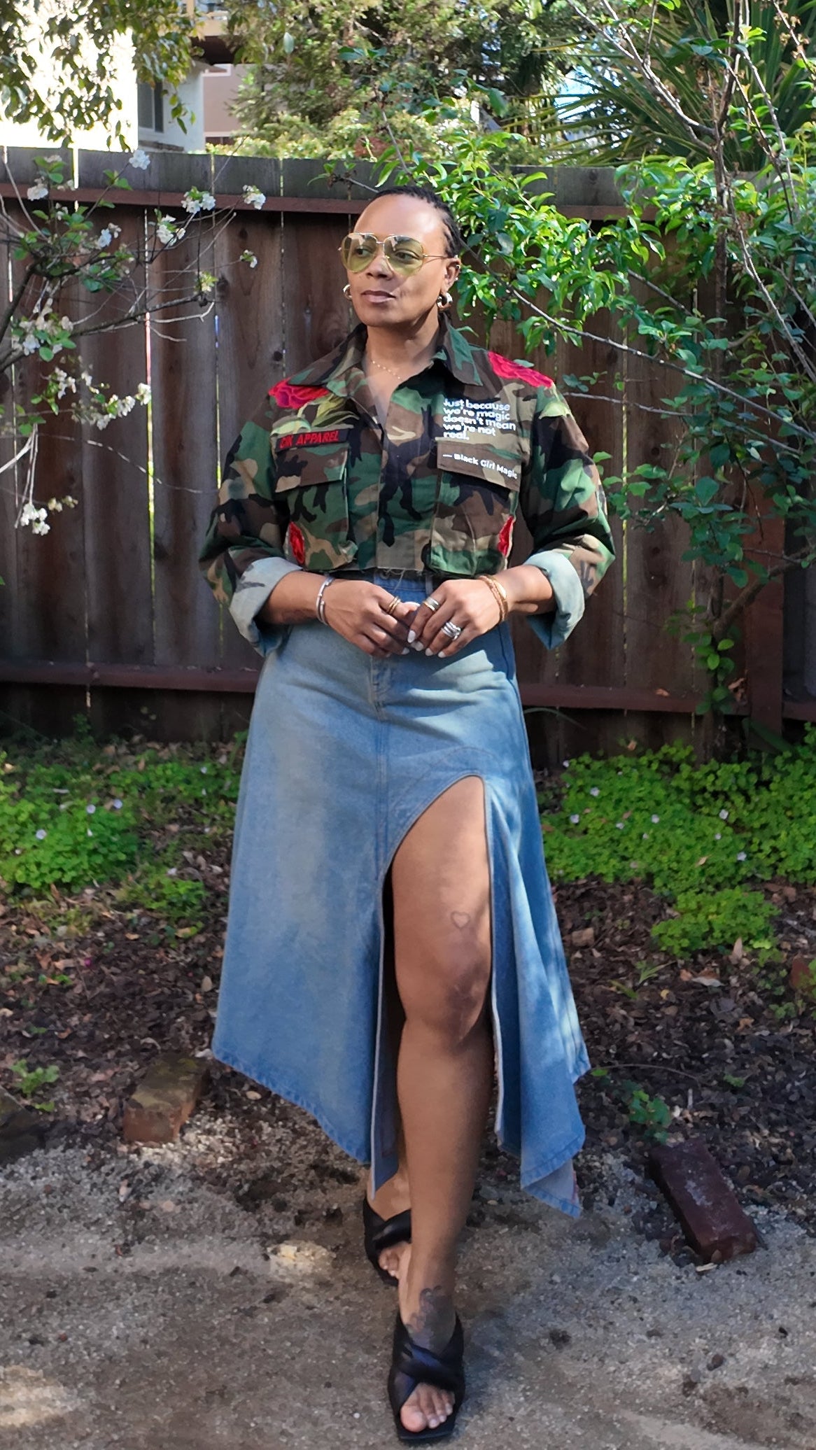 Just Because Rose Cropped Camo Jacket