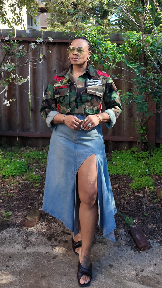 Just Because Rose Cropped Camo Jacket