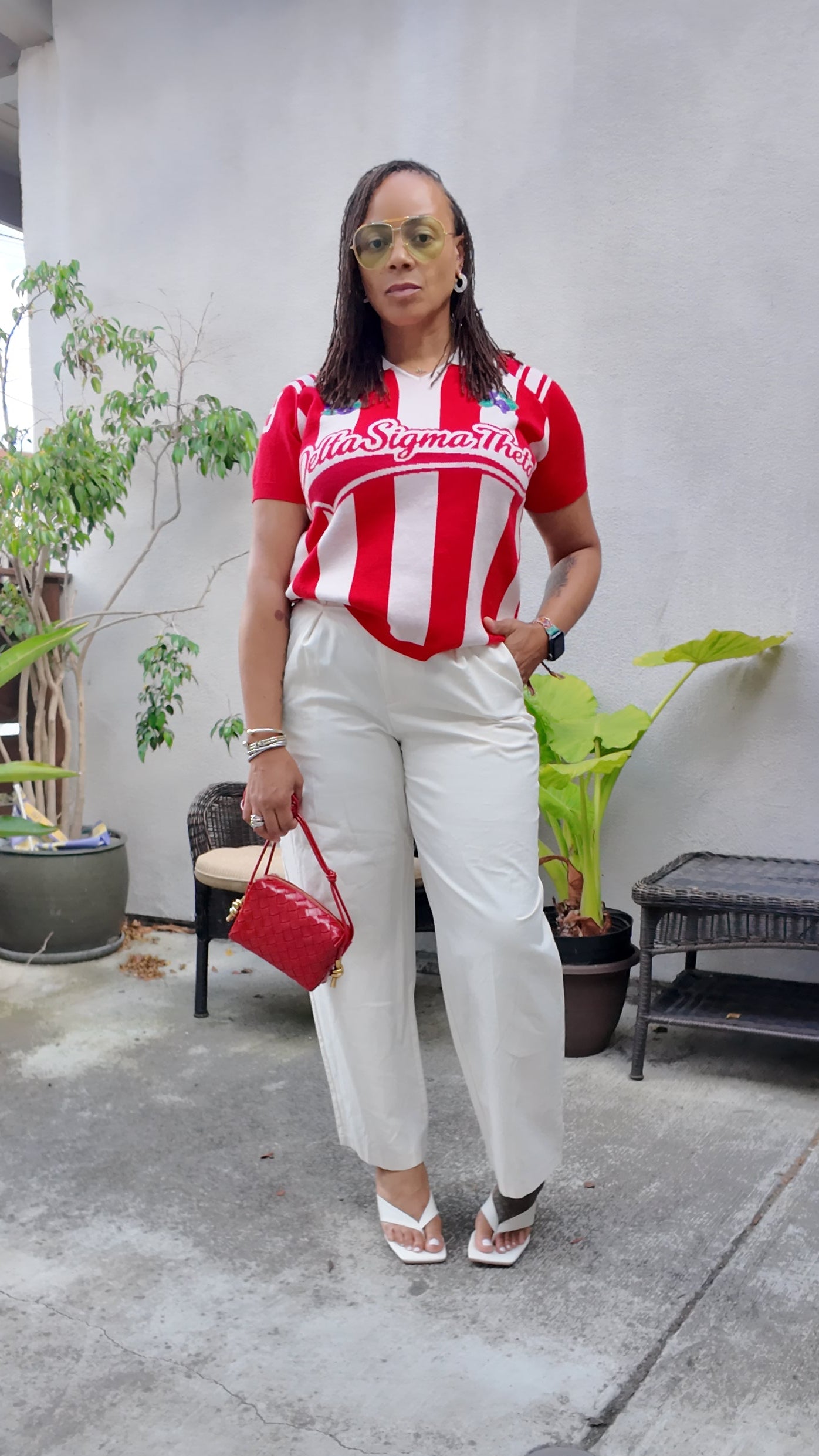 Striped Knit DST Tee