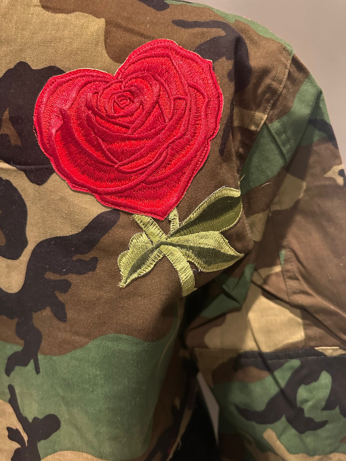 Just Because Rose Cropped Camo Jacket