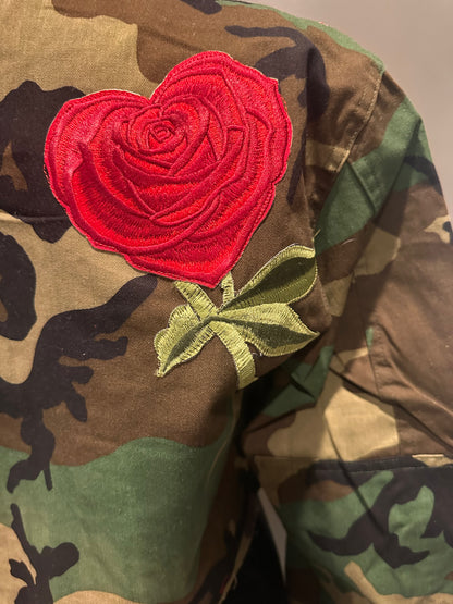 Just Because Rose Cropped Camo Jacket