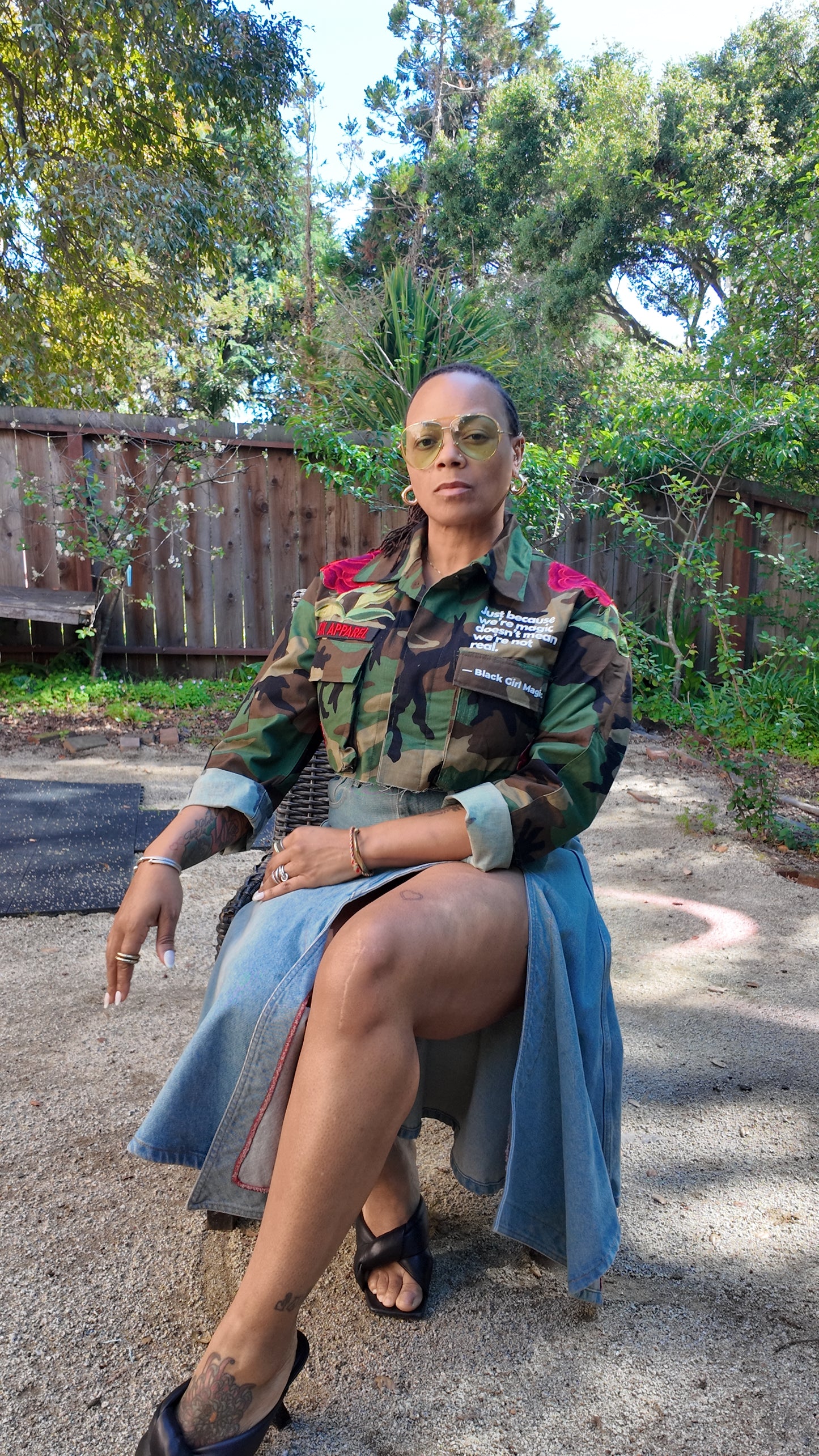 Just Because Rose Cropped Camo Jacket