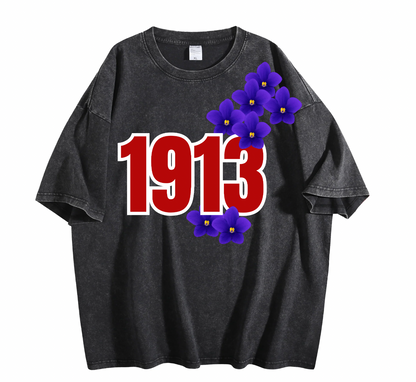 1913 Violets Oversized T