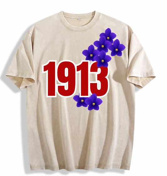 1913 Violets Oversized T
