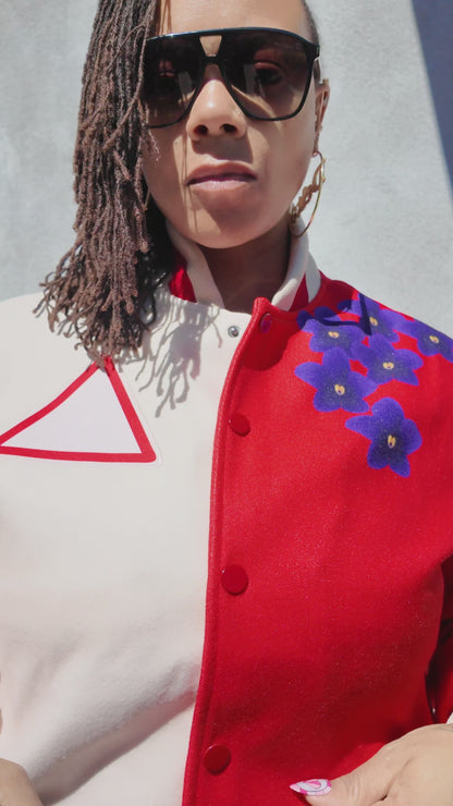 1913 Crimson & Cream Varsity Jacket