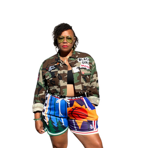 Cropped Camo Jacket (Womens) - Three Patches