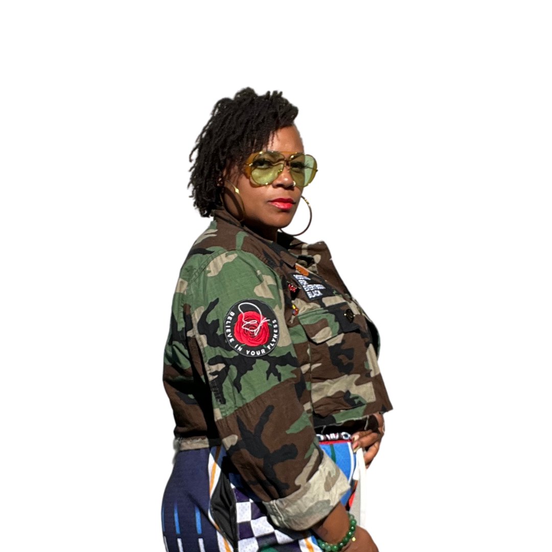 Cropped Camo Jacket Womens Three Patches